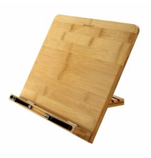 Подставка для книг и планшетов большая бамбуковая BRAUBERG, 34х24 см, регулируемый наклон, 237896