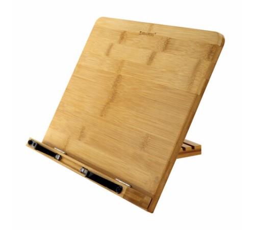 Подставка для книг и планшетов большая бамбуковая BRAUBERG, 34х24 см, регулируемый наклон, 237896