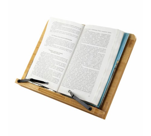 Подставка для книг и планшетов большая бамбуковая BRAUBERG, 34х24 см, регулируемый наклон, 237896