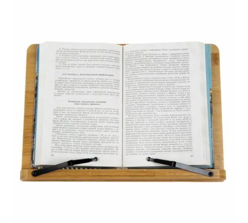 Подставка для книг и планшетов большая бамбуковая BRAUBERG, 34х24 см, регулируемый наклон, 237896