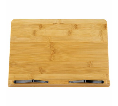 Подставка для книг и планшетов большая бамбуковая BRAUBERG, 34х24 см, регулируемый наклон, 237896