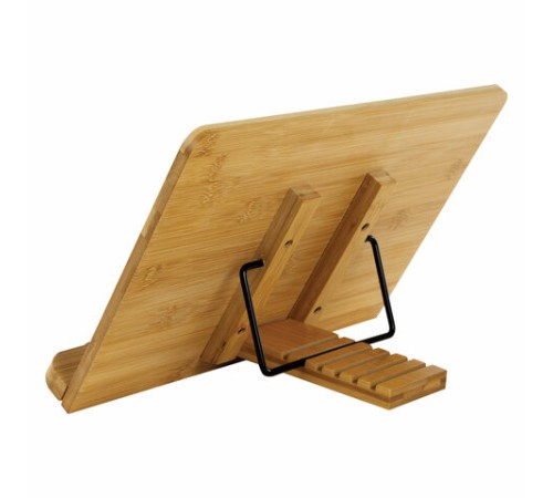 Подставка для книг и планшетов большая бамбуковая BRAUBERG, 34х24 см, регулируемый наклон, 237896