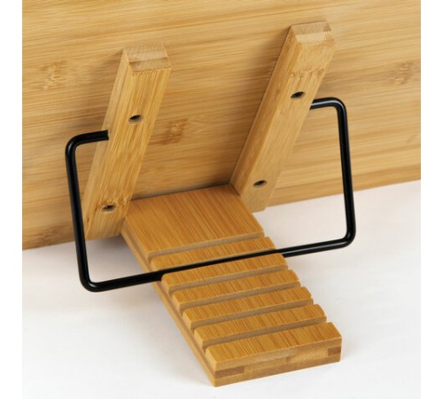 Подставка для книг и планшетов большая бамбуковая BRAUBERG, 34х24 см, регулируемый наклон, 237896