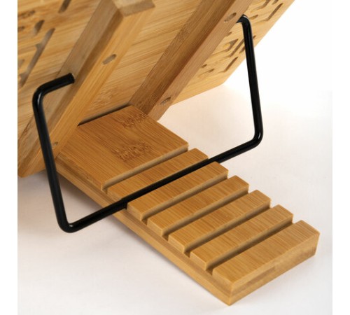 Подставка для книг и планшетов бамбуковая резная BRAUBERG, 28х20 см, регулируемый наклон, 237897