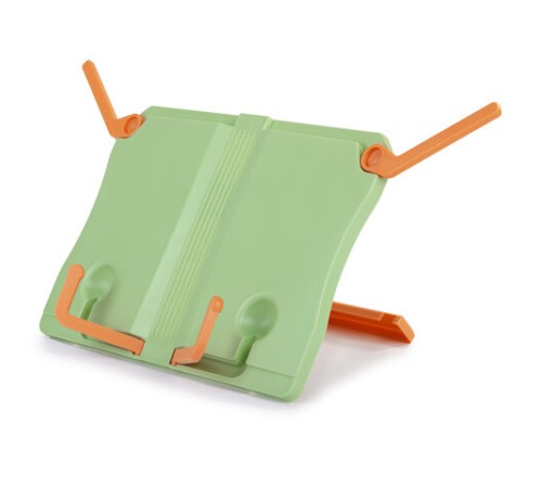 Подставка для книг и учебников ЮНЛАНДИЯ, регулируемый наклон, ABS-пластик, светло-зеленая, 237898