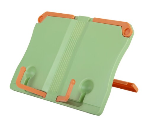 Подставка для книг и учебников ЮНЛАНДИЯ, регулируемый наклон, ABS-пластик, светло-зеленая, 237898
