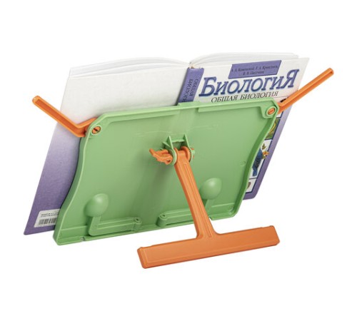 Подставка для книг и учебников ЮНЛАНДИЯ, регулируемый наклон, ABS-пластик, светло-зеленая, 237898