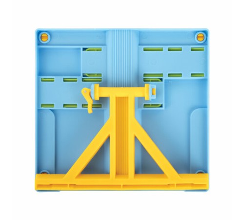 Подставка для книг ЮНЛАНДИЯ, с боковыми зажимами, регулируемый наклон, пластик, голубая, 237899