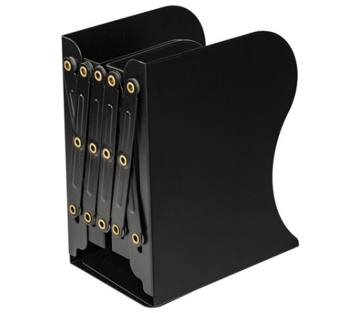 Подставка-держатель для книг и учебников BRAUBERG, раздвижная, металлическая, черная, 237904