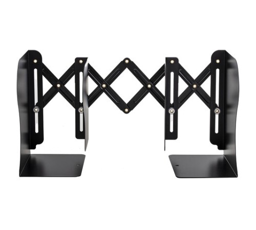 Подставка-держатель для книг и учебников BRAUBERG, раздвижная, металлическая, черная, 237904