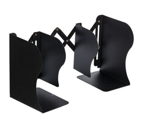 Подставка-держатель для книг и учебников BRAUBERG, раздвижная, металлическая, черная, 237904