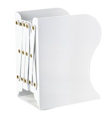 Подставка-держатель для книг и учебников BRAUBERG, раздвижная, металлическая, белая, 237905