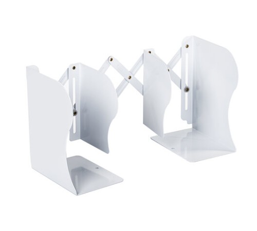 Подставка-держатель для книг и учебников BRAUBERG, раздвижная, металлическая, белая, 237905