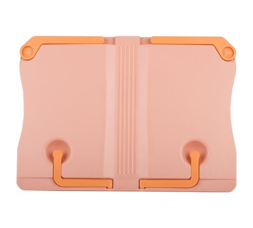 Подставка для книг и учебников ЮНЛАНДИЯ, регулируемый наклон, ABS-пластик, розовая, 237906