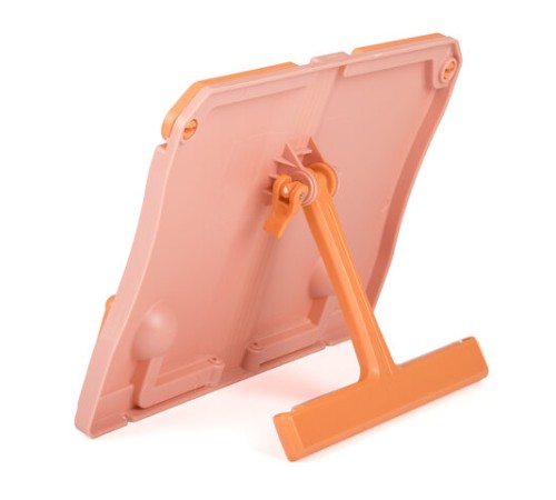 Подставка для книг и учебников ЮНЛАНДИЯ, регулируемый наклон, ABS-пластик, розовая, 237906