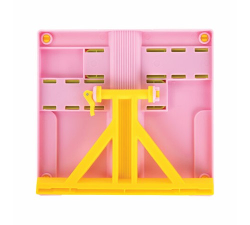 Подставка для книг ЮНЛАНДИЯ, с боковыми зажимами, регулируемый наклон, пластик, розовая, 237907