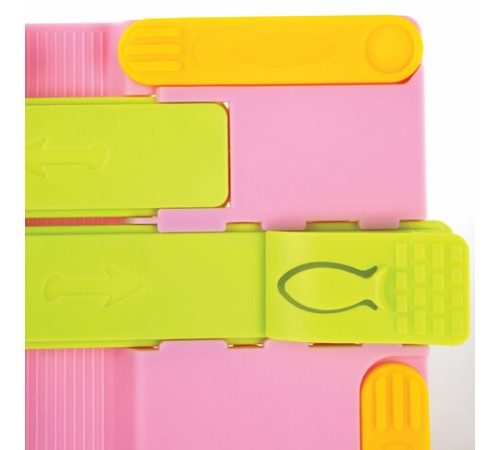 Подставка для книг ЮНЛАНДИЯ, с боковыми зажимами, регулируемый наклон, пластик, розовая, 237907