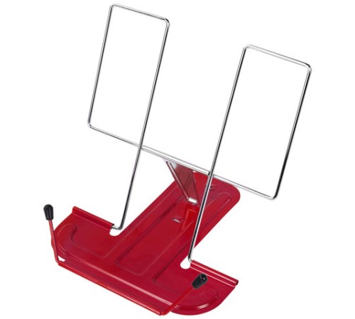 Подставка для книг и учебников BRAUBERG LINE, металлическая, красная, европодвес, 237965