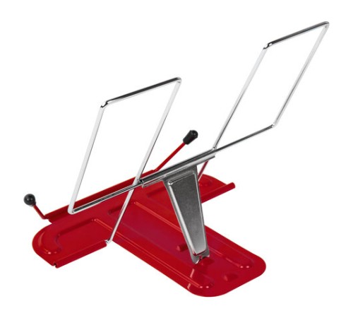 Подставка для книг и учебников BRAUBERG LINE, металлическая, красная, европодвес, 237965