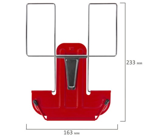 Подставка для книг и учебников BRAUBERG LINE, металлическая, красная, европодвес, 237965