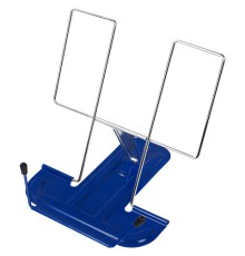 Подставка для книг и учебников BRAUBERG LINE, металлическая, синяя, европодвес, 237966