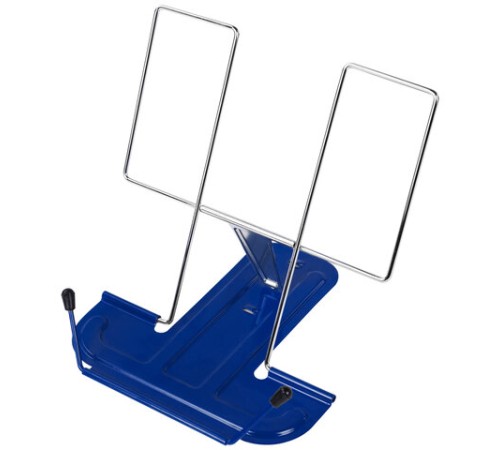 Подставка для книг и учебников BRAUBERG LINE, металлическая, синяя, европодвес, 237966