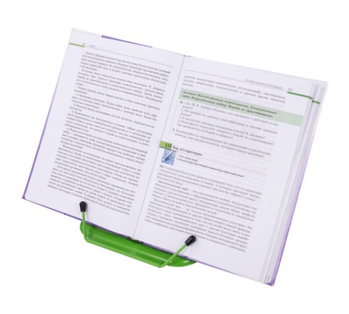 Подставка для книг и учебников BRAUBERG LINE, металлическая, зеленая, европодвес, 237967