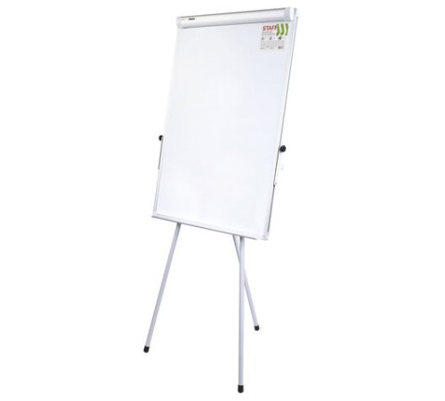 Доска-флипчарт магнитно-маркерная 70х100 см, тренога, регулируемая высота, STAFF, 238002