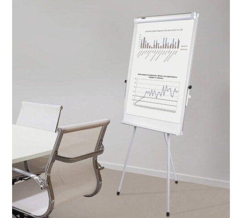 Доска-флипчарт магнитно-маркерная 70х100 см, тренога, регулируемая высота, STAFF, 238002