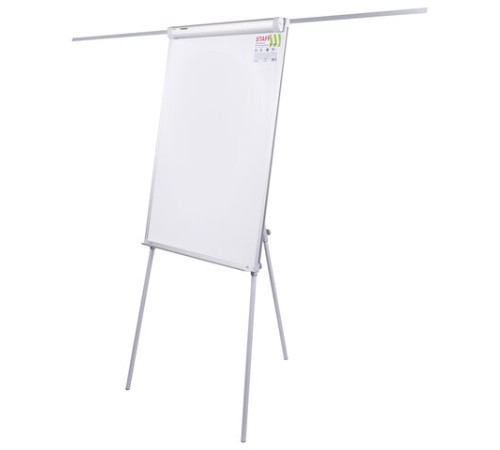 Доска-флипчарт с дополнительными держателями для бумаги, магнитно-маркерная, 70х100 см, тренога, STAFF, 238004