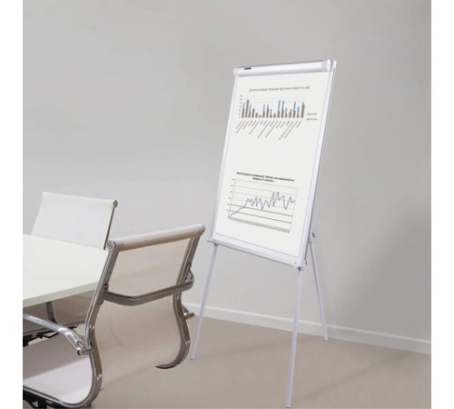 Доска-флипчарт с дополнительными держателями для бумаги, магнитно-маркерная, 70х100 см, тренога, STAFF, 238004