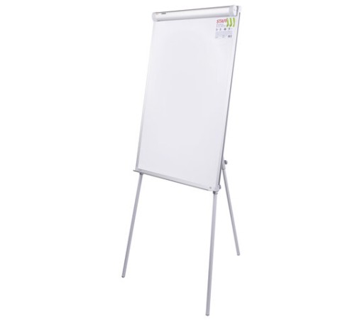 Доска-флипчарт с дополнительными держателями для бумаги, магнитно-маркерная, 70х100 см, тренога, STAFF, 238004