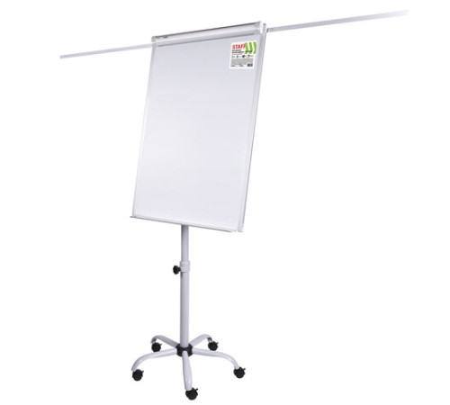 Доска-флипчарт с дополнительными держателями для бумаги, магнитно-маркерная, 70х100 см, пятилучие, STAFF, 238005
