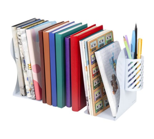 Подставка-держатель для книг и учебников BRAUBERG, с органайзером, раздвижная, металлическая, 238066