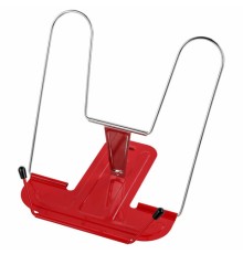 Подставка для книг и учебников BRAUBERG LINE+, металлическая, красная, европодвес, 238070