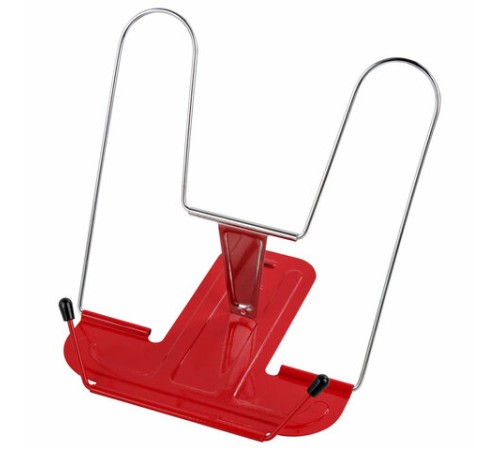 Подставка для книг и учебников BRAUBERG LINE+, металлическая, красная, европодвес, 238070