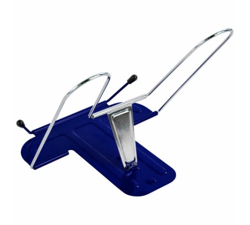 Подставка для книг и учебников BRAUBERG LINE+, металлическая, синяя, европодвес, 238071