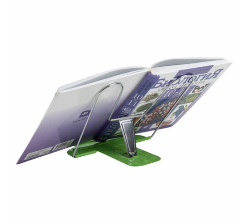 Подставка для книг и учебников BRAUBERG LINE+, металлическая, зеленая, европодвес, 238072