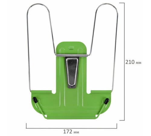 Подставка для книг и учебников BRAUBERG LINE+, металлическая, зеленая, европодвес, 238072