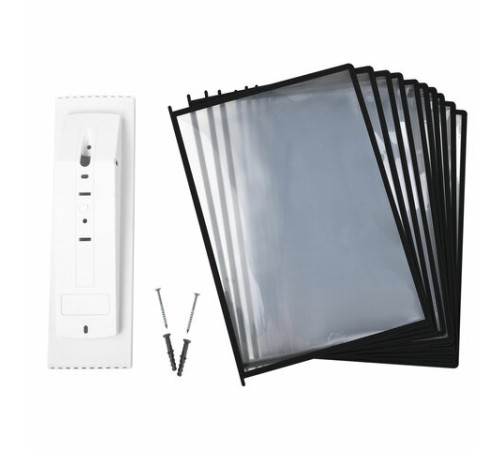 Демосистема настенная на 10 панелей, с 10 черными панелями А4, STAFF 