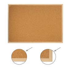 Доска пробковая для объявлений 100х150 см, деревянная рамка, ГАРАНТИЯ 10 ЛЕТ, РОССИЯ, BRAUBERG, 238180