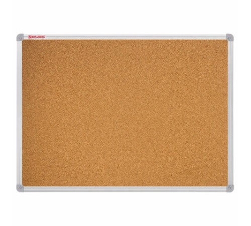 Доска пробковая для объявлений 100х150 см, алюминиевая рамка, ГАРАНТИЯ 10 ЛЕТ, РОССИЯ, BRAUBERG, 238181