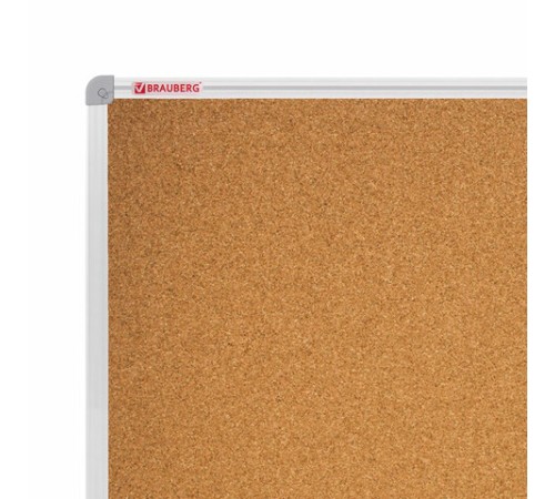 Доска пробковая для объявлений 100х150 см, алюминиевая рамка, ГАРАНТИЯ 10 ЛЕТ, РОССИЯ, BRAUBERG, 238181