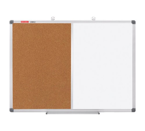 Доска комбинированная: магнитно-маркерная, пробковая для объявлений 60х90 см, BRAUBERG Extra, 238183