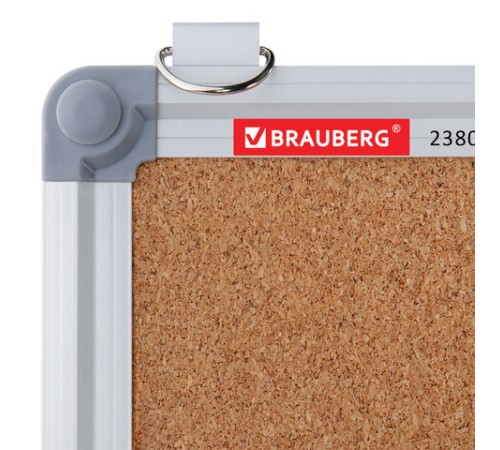 Доска комбинированная: магнитно-маркерная, пробковая для объявлений 60х90 см, BRAUBERG Extra, 238183