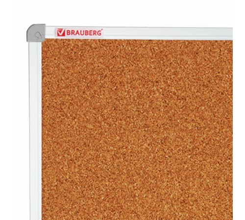 Доска пробковая 70х50 см, алюминиевая рамка, ГАРАНТИЯ 10 ЛЕТ, РОССИЯ, BRAUBERG, 238187