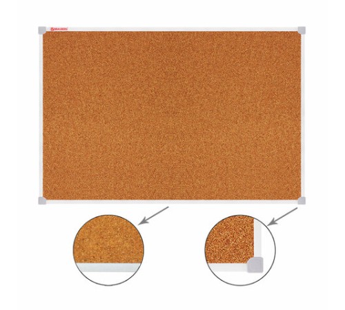 Доска пробковая 70х50 см, ПВХ-рамка, ГАРАНТИЯ 10 ЛЕТ, РОССИЯ, BRAUBERG, 238188