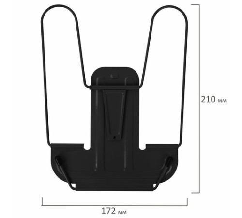 Подставка для книг и учебников BRAUBERG LINE+, металлическая, черная, европодвес, 238214