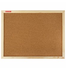 Доска пробковая для объявлений 45х60 см, деревянная рамка, BRAUBERG Wood, 238310