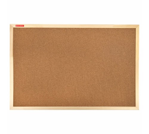 Доска пробковая для объявлений 60х90 см, деревянная рамка, BRAUBERG Wood, 238311